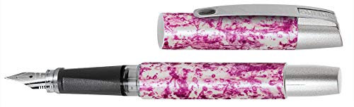 ONLINE 61404/3D Füller Campus Look Splash Pink I Haptisches Design I SoftTouch Griffstück I Iridiumfeder M I GRATIS: Kombipatrone blau
