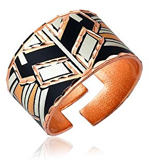 COPPER REFLECTIONS Einstellbare Art Deco Ringe für Männer & Frauen, Amerikanischer Ureinwohner Inspired Artisan Kupferringe Art Deco Schmuck Geschenke
