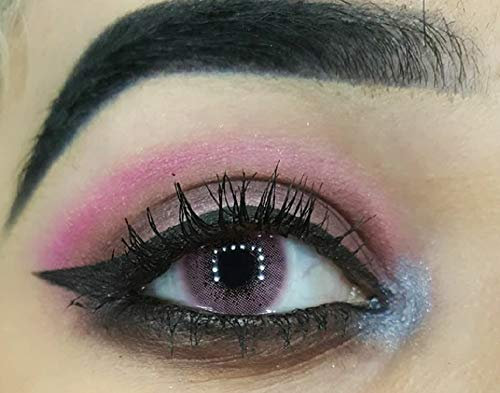 FreshTone Lentilles De Contact De Couleur Pink Rose 2 Ton Kit De Rangement Boitier Pince et applicateur Offert 12 Mois sans correction