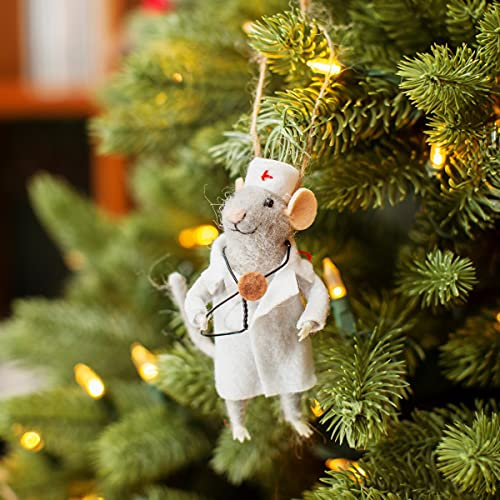 Sass & Belle Décoration en feutre Doctor Mouse