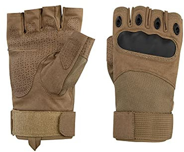 WALKER AND HAWKES - Fingerlose Handschuhe - für Jagd & Sport - rutschfest - Knöchelschutz - Hellbraun - XXL
