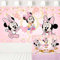 ERIC Baby Minnie Mouse Photo Backdrop 1st Birthday Party Supplies Pink Gold Confetti Flower Background Baby Shower Decorations Girls Party Banner 356
