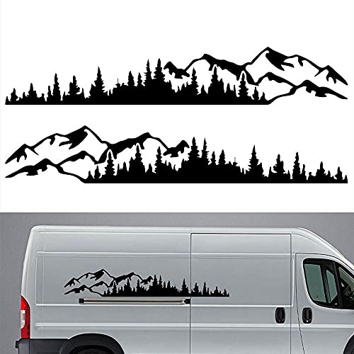 2 Stück Auto-Aufkleber, Motiv: Berge, Wald, Vinyl, Auto, LKW, Fenster, Stoßfänger, Auto, Türaufkleber, Kayak, Vinyl, Dekoration, Körper, selbstklebend