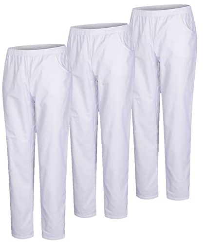 MISEMIYA - Pack 3 Pcs - PANTALÓN Sanitario Unisex - Uniforme Sanitario Uniformes MEDICOS PANTALÓN DE Trabajo - M, Blanco 21
