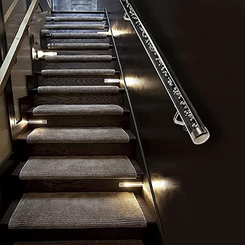Handlauf Treppe Geländer Treppengeländer Innen 0,5/1/1,5/2/2,5/3/3,5/4/4,5/5/5,5/6 m Treppenhandlauf, Unsichtbare Kunststoff-Treppenwandschiene für Senioren, rutschfest, Geländer aus Kristallacryl