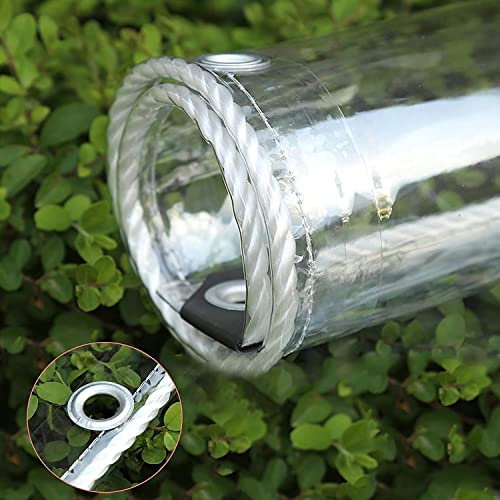2.4m × 5.8m Telone Impermeabile Trasparente per Esterno,500g/m² Tenda da Balcone in Plastica per Esterni, Teloni Impermeabili PVC, per Giardini Terrazze Balconi Automobili Piante Serre, Tettoie