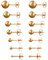 Unisex Perlen Kugel Ohrstecker Set - 7 Paar Edelstahl Imitation Perlen Kugel Ohrringe Ohr Piercing Geschenk für Herren Damen Gold 2mm/3mm/4mm/5mm/6mm/7mm/8mm