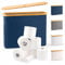 LONBET Toilettenpapier Aufbewahrung Box mit Deckel aus Bambus - Klopapier Aufbewahrung 12 Rollen - Stapelbar, Wasserdicht, Antibakteriell & Atmungsaktiv, Aufbewahrung Badezimmer, Blau 45x15x34.5cm