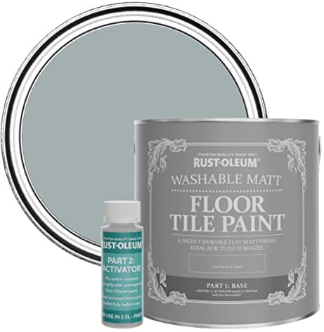 Rust-Oleum Grey Washable Matt Floor Tile Paint - Mineral Grey 2.5L