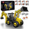 Mould King WX17036 Technik Schwerlast Baggerlader Modell bauset ferngesteuert Elektrisch 2239 Pcs Bulldozer Klemmbausteine Bausatz Technologie für Kinder, Kran-Spielzeug, Geschenk, Gelb
