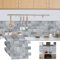ACXIN 10 Blatt PVC Fliesenaufkleber Küchenrückwand PVC Fliesen Selbstklebend Wandfliesen Selbstklebend Klebefliesen für Bad, Küche, Badezimmer, Waschtisch (34,3 x 29cm, Betongraue Tarnung)