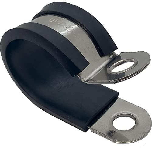 Lumonic 28mm abrazaderas de tubo con inserto de goma acero inoxidable V2A I abrazaderas de cable para atornillar I abrazadera de manguera 28mm, abraza