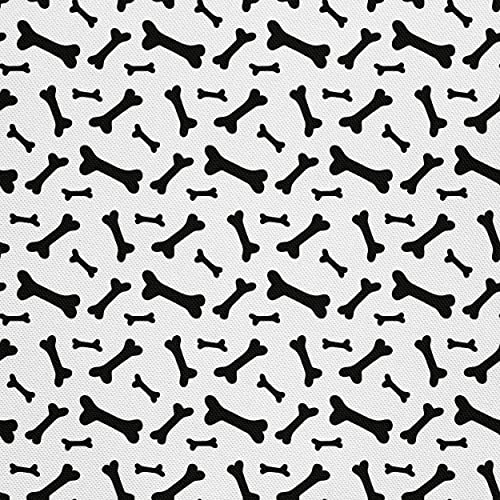 HEKO PANELS Oxford Wasserdichte Meterware Canvas-Stoff Polyester Zum Nähen Nähstoffe Dekostoffe Wasserabweisend Blickdicht Schwarze Knochen 5 Meter 155 x 500 cm