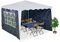 Relaxdays Laterales Carpa 2x3 m Set de 3, Impermeables, Cerramientos con Cierre de Contacto, Ventanas, Color Azul, 200 x 300 x 0.1 cm