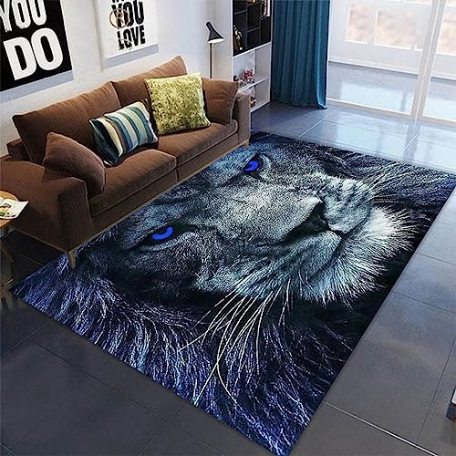 LOMDEM Tierdruckteppich Löwe Tiger Yin Yang Traumfänger Wolf Wohnzimmer Schlafzimmer Teppich Dekoration Kinderzimmer-Teppich Spielteppich Flurteppich Doormat Teppiche für Küche (Farbe 1,50x80 cm)