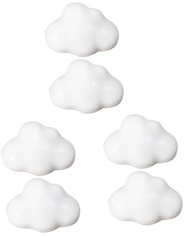 Artibetter 6 Pcs Rustic Furniture Retro Decor Cabinet Door Handles Porcelain Dresser Knob Cloud Shaped Furniture Pull Handle Creative Cupboard Drawer