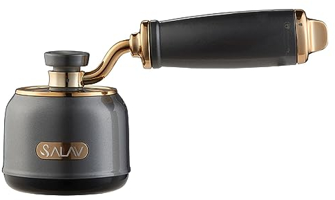 SALAV® Retro Edition Rechargeable Fabric Shaver and Lint Roller with 6-Blade System Removes Fuzz and Piling on Fabrics, with USB-C Charging Cable and Mini Brush (Titanium)