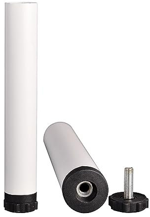 Lot de 2 Pieds pour Sommier à Lattes Reglable Pied de Lit Universel Pieds Meubles Métal Pieds de Lit Rétractables pour Le Cadre Central (15cm(5.9in),White)