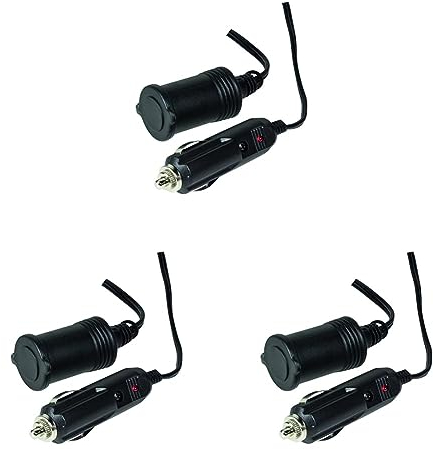 Logilink CP0111 Zigarettenanzünder Verlängerungskabel 2m schwarz (Packung mit 3)