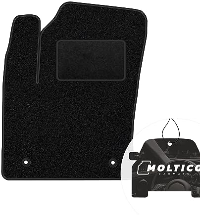 moto-MOLTICO Fahrer Fußmatte Auto Velours Fahrerseite Autoteppiche Schwarz Fahrermatte 1-teilig passend für Toyota IQ 2009-2016