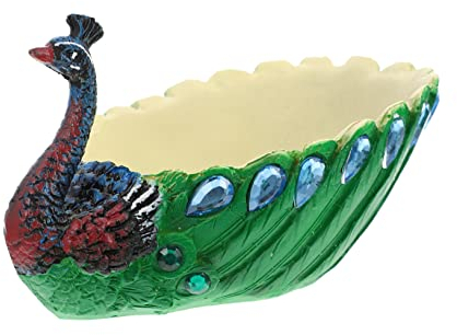 ORFOFE Pfauen Blumentopf Pfauen Sukkulenten Vase Garten Blumentopf Haushalts Pflanzgefäß Kunstharz Pflanztopf Desktop Ornament Blumenbehälter Pfauen Pflanzgefäß Pfauen Design