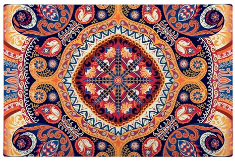 murando - Vinyl Teppich 120x80 cm - PVC Küchenteppich für Wohnzimmer Schlafzimmer Outdoor Läufer Küche Vinylteppich Dünn rutschfest Balkonteppich Design Mandala Muster Bunt f-A-0096-bi-b