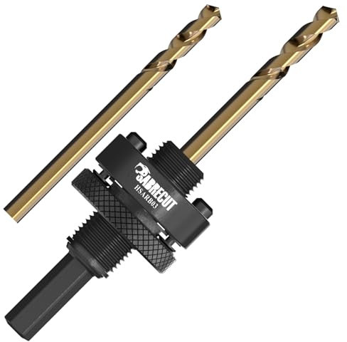 3 x SabreCut HSARB03K1 Universal A2 Fast Change Hole Saw Arbor and M35 Cobalt Drill Bits Kit 11mm HEX Shank Compatible with 32mm to 210mm Hole Saws