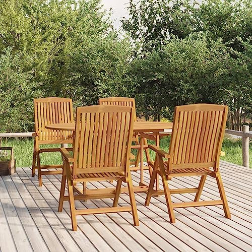 Iiaky 5-TLG. Garten-Essgruppe Garden Furniture GartenmöBel Set Gartentisch Mit StüHlen Essgruppe Outdoor Massivholz Teak - 3154915