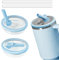 2pcs Leakproof Lid with Straw for Stanley 40oz Replacement,No-Spill Cup Lids for Stanley Quencher,Tumbler Flip Straw Lid for Stanley Accessories (Blue, 40oz)