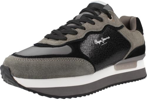 Pepe Jeans Zapatillas de Piel Rusper Stars Negro