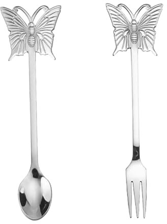 Alipis Besteckset für Lunchbox 304 Edelstahl Schmetterling Löffel Praktisches Geschirr Leicht