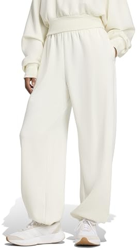 Adidas Women's All SZN Soft Lux Loose Pants, Off White, X-Large