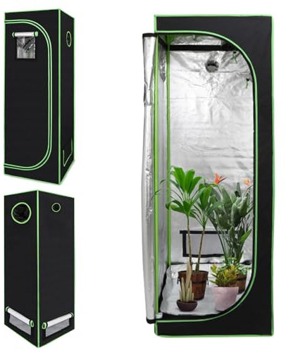 Vigevee Tienda de campaña de cultivo 60 x 60 x 180 cm, 600D Oxford Grow Tent con ventana de observación, resistente a la luz y al agua, armario para cultivo en casa, tienda de campaña para interiores,