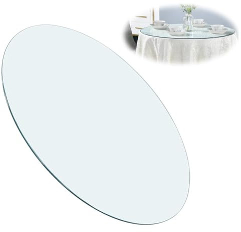 IMUNKT Mesa Redonda Comedor Vidrio Templado, Tablero De Mesa Cristal Redondo, Mesa Cristal De Repuesto, Superficie Redonda De Mesa De Cristal, 50CM 60CM 70CM 80CM 100CM(Ø36cm/14in)