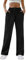 HMIYA Weite Hosen Damen 100% Baumwolle Lässig Gerade Stoffhose Leichte Hohe Taille Palazzo Hose mit Taschen,Schwarze,M
