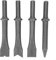 Air Chisel Head Set 4 Long Handled Pneumatic Bits for Gas Shovel 150, Suitable for Stone Carvings and Sand Removal