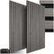 tectake® Set of 2 Acoustic Wall Panels in MDF & Elegant Real Wood Veneer, Sound-Absorbing Acoustic Panels with Felt Fabric & Wood Slats, Adjustable Size & Easy Installation - Light Grey Oak