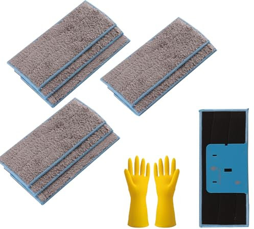 NIYATA 8 Lingette pour Irobot Braava Jet M6,Lingettes Réutilisables pour M6,Lingette pour Braava Jet M6 Humide,avec Gants,Chiffon de Remplacement Humide et Sec pour Irobot Braava
