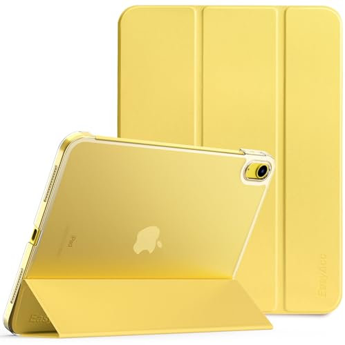 EasyAcc Funda para iPad (A16) de 11ª/10ª generación 2025/2022 de 11/10 pulgadas, funda protectora rígida delgada para iPad 11/10 Gen, modelos A3354/A3355/A3356/A2696/A2757/A2777/A3162, amarillo claro