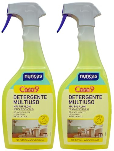 Casa9 Detergente Multiuso, Pulisce e Sgrassa Tutte le Superfici, anche le più Delicate. Alla Fresca Profumazione di Agrumi 750ml (2 Unità)