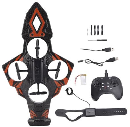 CCYLEZ Flying Sword RC-Drohne mit Uhr- und Griffsteuerung, Quad-Motorleistung, 360°-Schwebekreis, LED-Leuchten, Geschenk für Kinder, Erwachsene, Anfänger (ORANGE)
