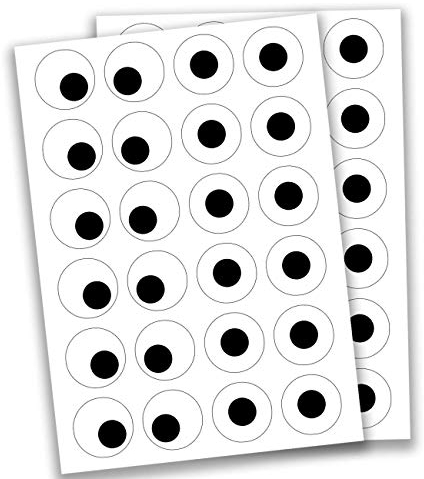 Papierdrachen 48 Augen Aufkleber - zur Dekoration und zum Basteln von Gesichtern und Tieren - 4 cm Durchmesser - verschiedene Sticker