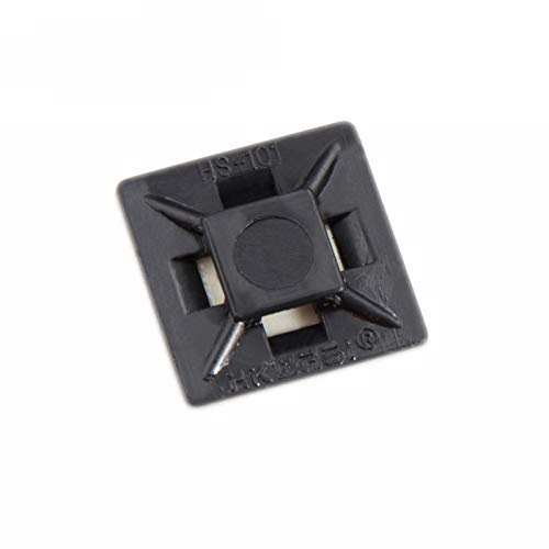 10Gtek Self Adhesive Cable Tie Mounts - 3M Strongly Adhesive-Backed Zip Tie Base Holders for Home, Office Cable Wire Management(21mm x 21mm, Black, 100pack)