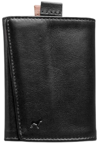 The Frenchie Co. Mini-Geldbörse: Kompakte Mini-Geldbörse für Karten. Schlankes Taschen-Design für den täglichen Gebrauch. Kleines Profil mit schnellem Kartenzugriff und sicherem Verschluss, Schwarz