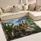 Use7 Riesiger Teppich mit Dinosaurier-Landschaft, Natur-Motiv, für Wohnzimmer, Schlafzimmer, Textil, mehrfarbig, 160cm x 122cm(5.3 x 4 feet)