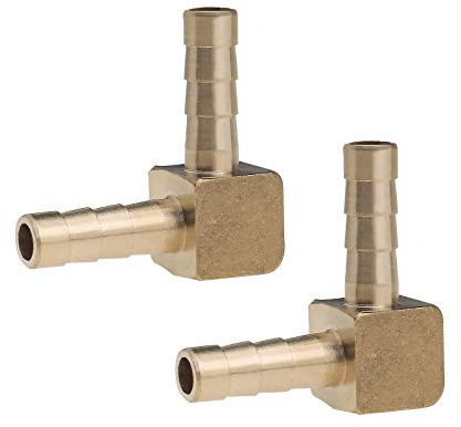 YINETTECH 2pcs 6mm Barbe en Laiton Raccord de Tuyau 90 Degrés Coude Tuyaux de Carburant Connecteur Adaptateur 1/4 Pouces Compatible pour Air Eau Mazout