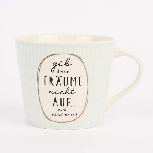 Grafik-Werkstatt Werkstatt Kaffee-Tasse mit 100% Echtgold | Porzellan Tasse | 420 ml | Träume, 61490, Blau