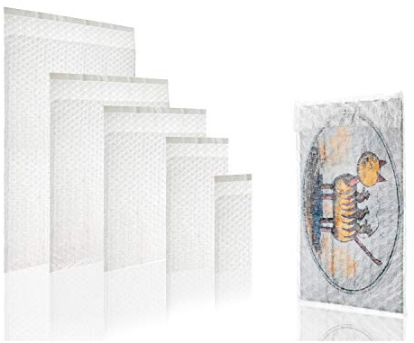 WPTrading - 50 Stück Luftpolsterbeutel 220 x 360 mm (60my) Transparent selbstklebend - Luftpolsterumschläge aus 3-lagiger Luftpolsterfolie für Versand - Luftpolster Versandtasche für Warensendung