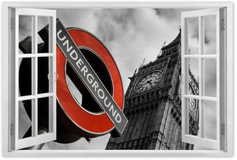 H1155M_WA Wandposter / Poster, Motiv London U-Bahn, 60 x 40 cm