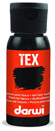DARWI - DA0100050100C - Un flacon de Peinture Pour Tissus finition Opaque - Coloris Noir - 50 ML - DARWI TEXTILE - Loisirs Créatifs - Activité Manuelle - Bricolage